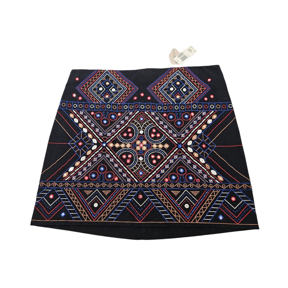 PHILOSOPHY REPUBLIC Black Embroidered Pencil Skirt Women's L A-Line Clothing‎